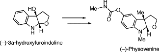 graphical abstract - Total synthesis of (-)-physovenine from (-)-3a-hydroxyfuroindoline.